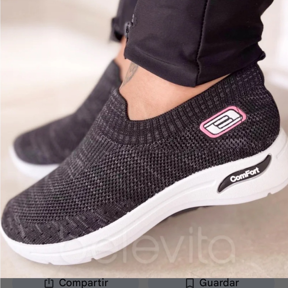 Black Knit Slip-On Sneakers